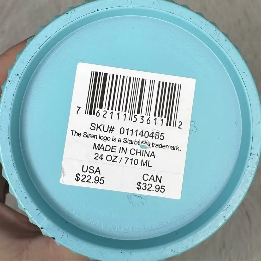 STARBUCKS / ombré teal glacier blue studded venti tumbler